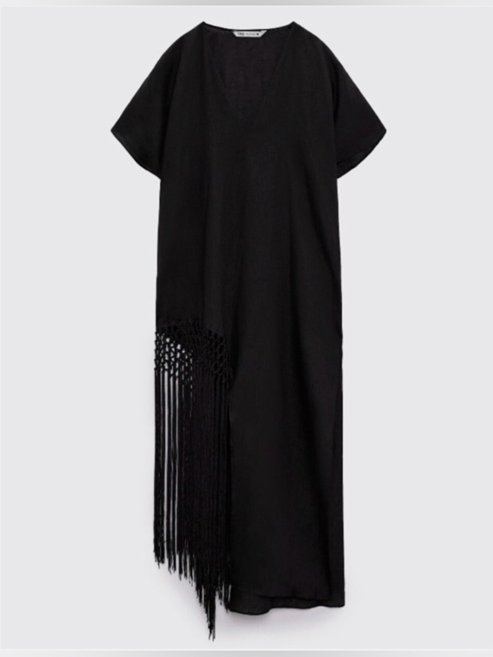 Zara Fringed Linen Tunic Dress - Picture 4 of 8